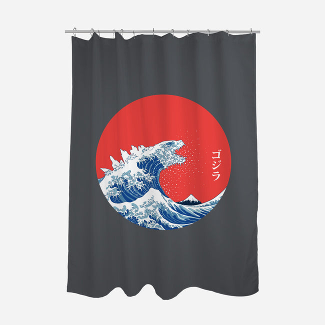 Hokusai Gojira-Variant-none polyester shower curtain-Mdk7