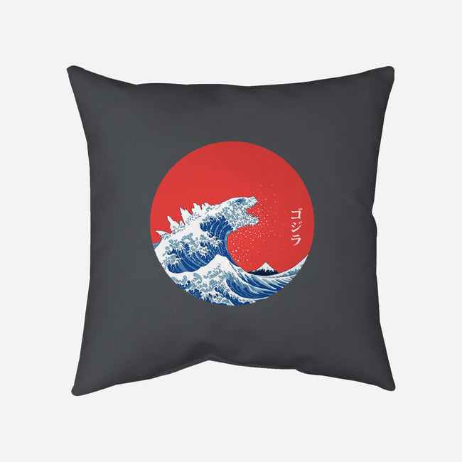 Hokusai Gojira-Variant-none removable cover throw pillow-Mdk7