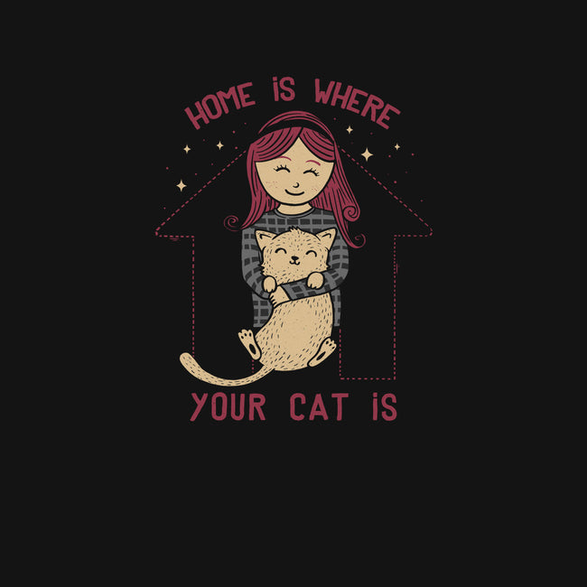 Home Is Where Your Cat Is-womens off shoulder sweatshirt-tobefonseca