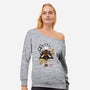 Honey Bee-womens off shoulder sweatshirt-etcherSketch