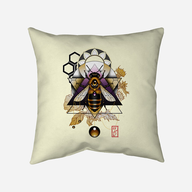 Honey Bee-none non-removable cover w insert throw pillow-etcherSketch