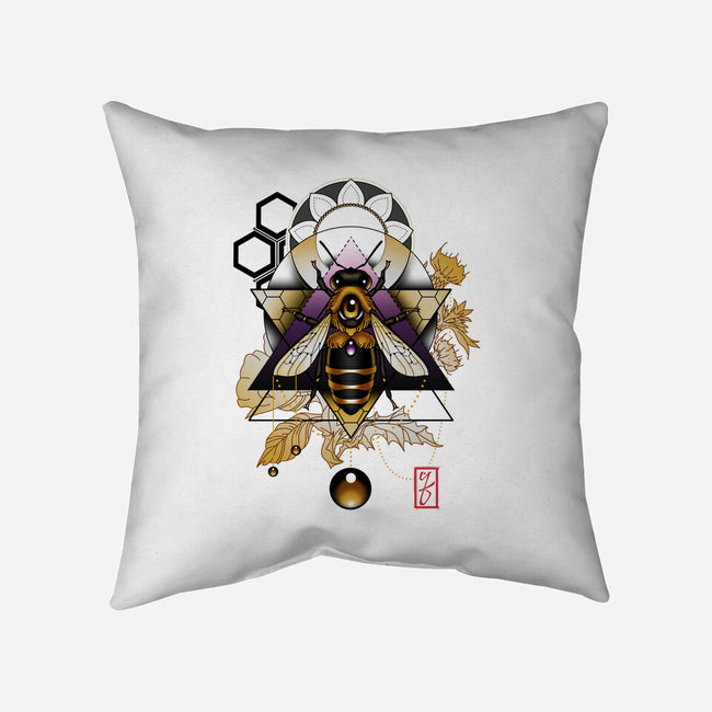 Honey Bee-none removable cover w insert throw pillow-etcherSketch
