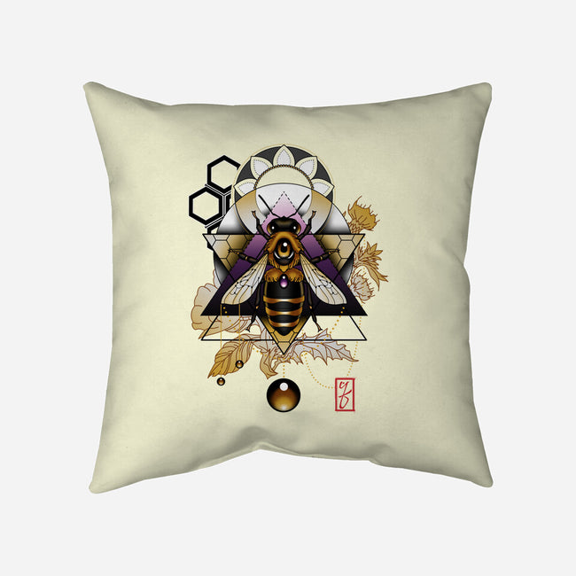 Honey Bee-none removable cover throw pillow-etcherSketch