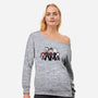 Horror BFFs-womens off shoulder sweatshirt-DoOomcat