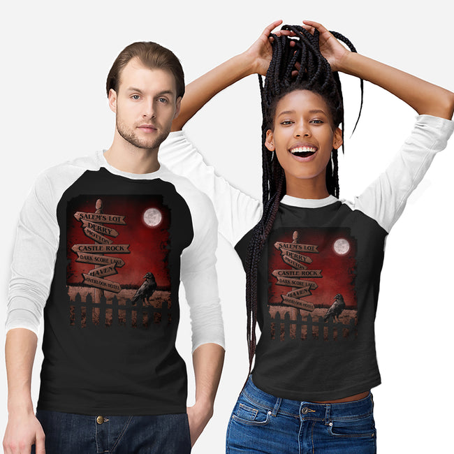Horror Crossroads-unisex baseball tee-saqman