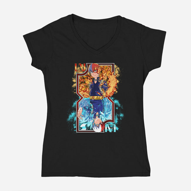 Hot and Cold Card-womens v-neck tee-Coinbox Tees