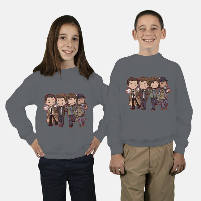 Hunter Buddies-youth crew neck sweatshirt-DoOomcat