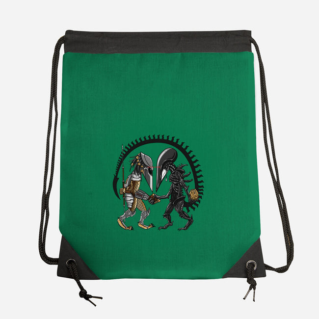 Hunter vs Hunted-none drawstring bag-SarahCave