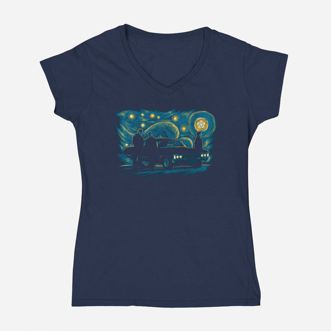 Hunters Night-womens v-neck tee-ddjvigo