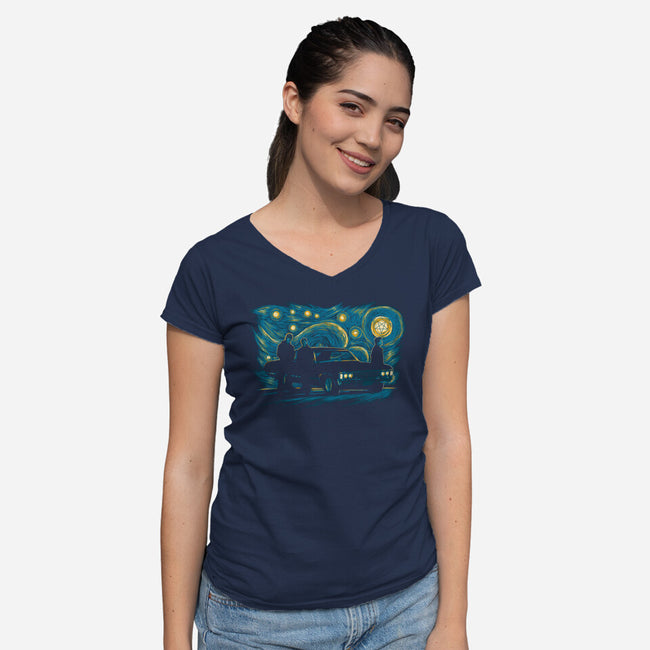 Hunters Night-womens v-neck tee-ddjvigo
