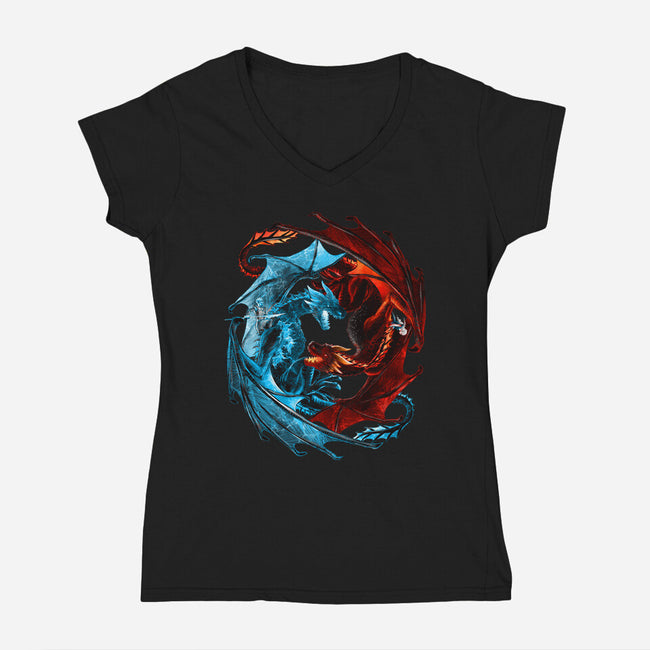 Game of Dragons-womens v-neck tee-alemaglia