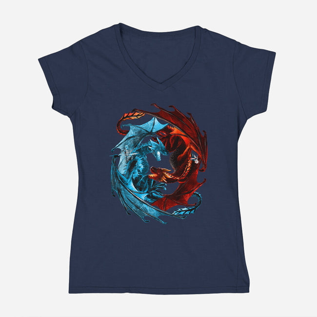 Game of Dragons-womens v-neck tee-alemaglia