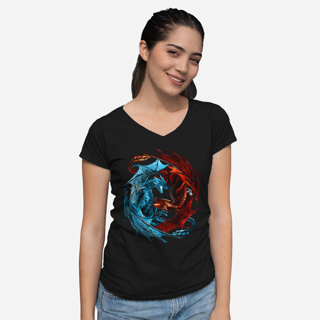 Game of Dragons-womens v-neck tee-alemaglia