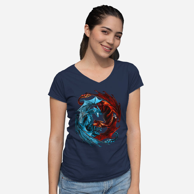 Game of Dragons-womens v-neck tee-alemaglia