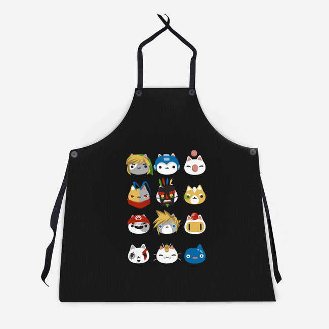 Gamer Cats-unisex kitchen apron-BlancaVidal