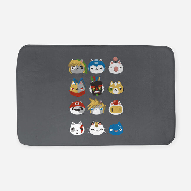 Gamer Cats-none memory foam bath mat-BlancaVidal