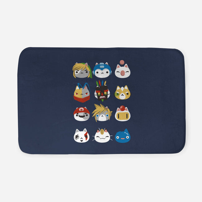 Gamer Cats-none memory foam bath mat-BlancaVidal