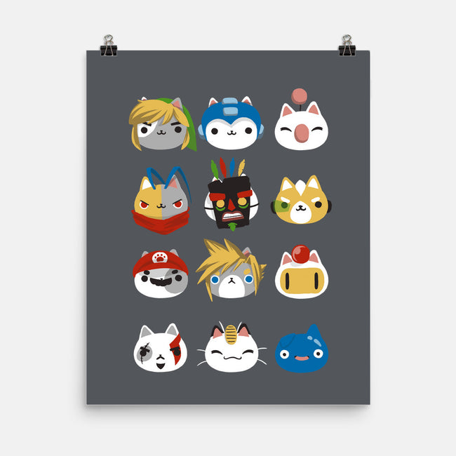 Gamer Cats-none matte poster-BlancaVidal