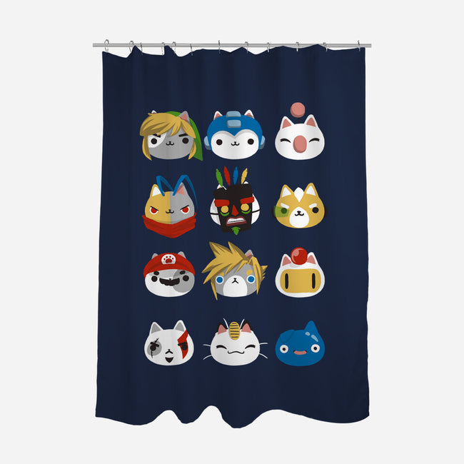 Gamer Cats-none polyester shower curtain-BlancaVidal