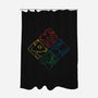 Geometric Houses-none polyester shower curtain-theteenosaur