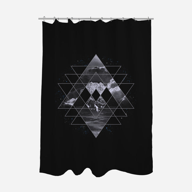 Geometric Nature-none polyester shower curtain-expo