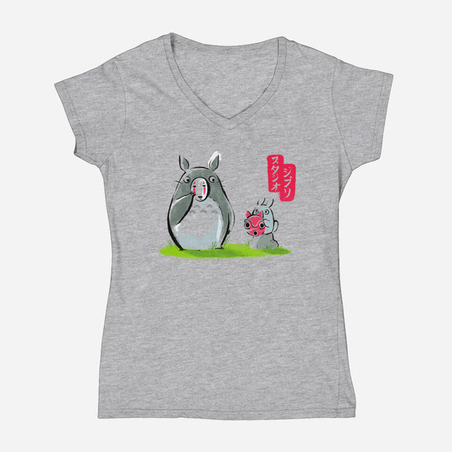 Ghibli Ink-womens v-neck tee-BlancaVidal