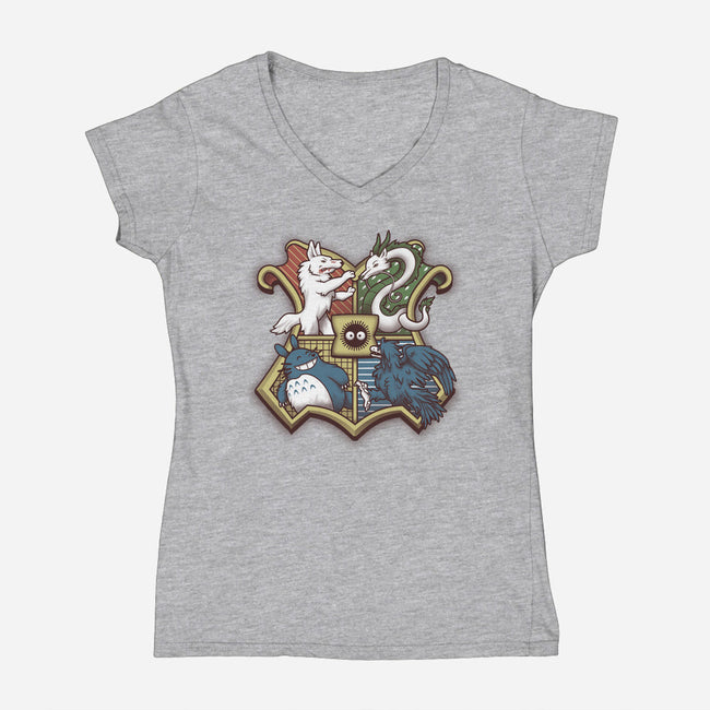 Ghibliwarts-womens v-neck tee-chocopants