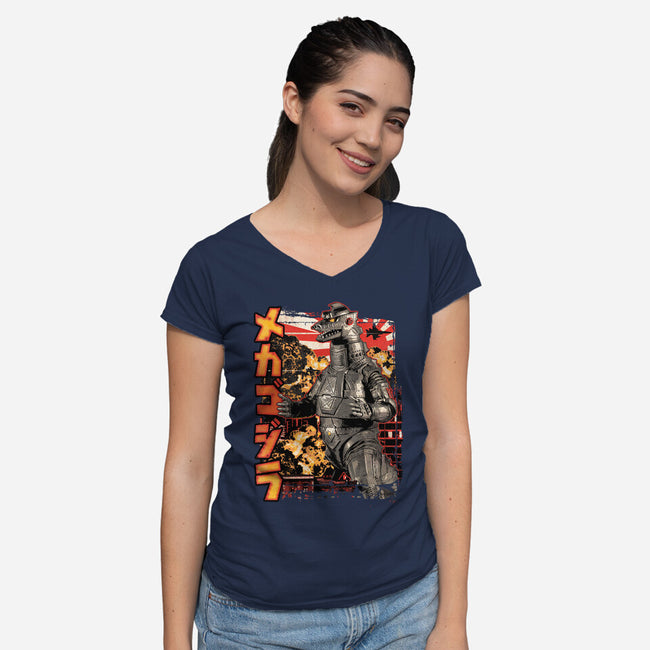 Giant Robot Pop-womens v-neck tee-cs3ink