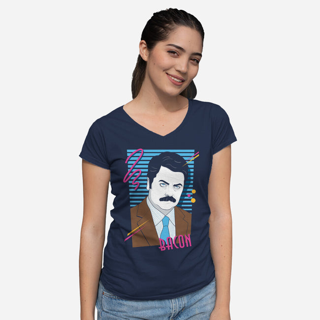 Gimme All the Bacon-womens v-neck tee-Bamboota