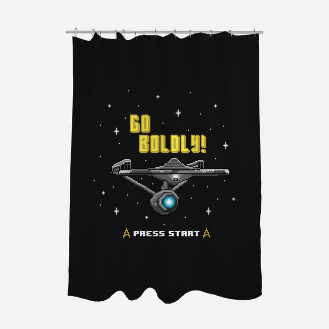 Go Boldly-none polyester shower curtain-Pixel Pop Tees