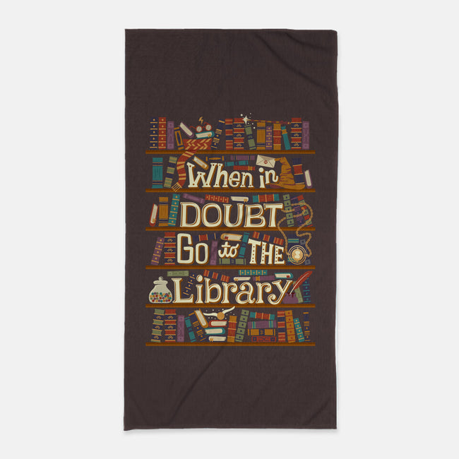 Go To The Library-none beach towel-risarodil