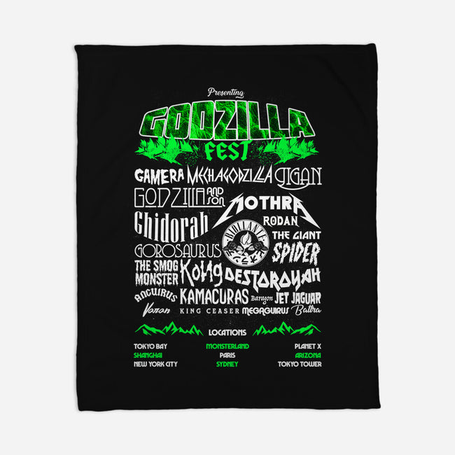 Godzilla Fest-none fleece blanket-rocketman_art