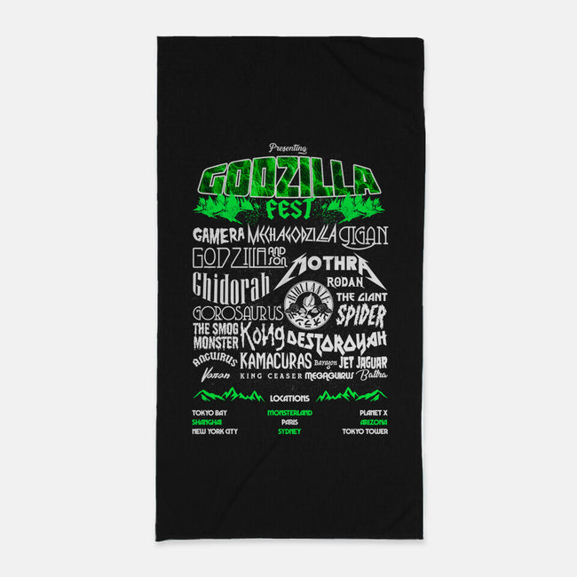 Godzilla Fest-none beach towel-rocketman_art