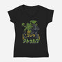 Godzilla vs. Cthulhu-womens v-neck tee-Melee_Ninja