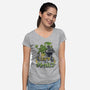 Godzilla vs. Cthulhu-womens v-neck tee-Melee_Ninja