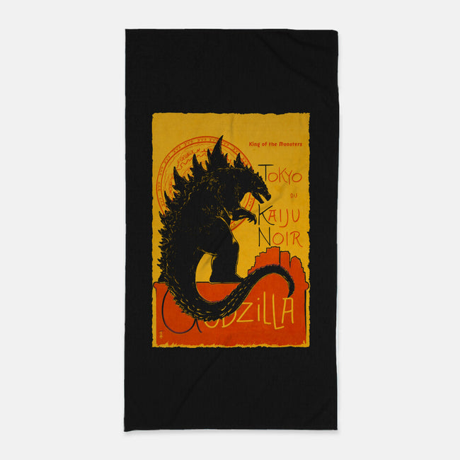 Gojira Noir-none beach towel-thedarkcloak