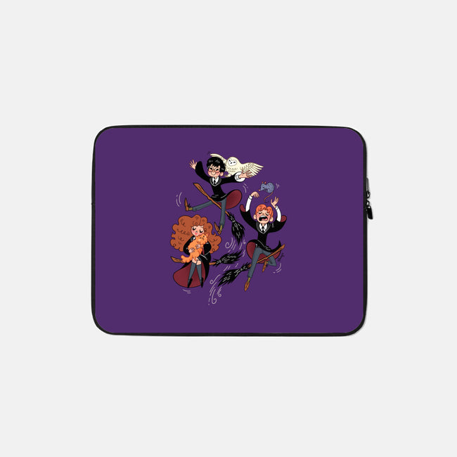 Golden Trio of Pets-none zippered laptop sleeve-asiadraws
