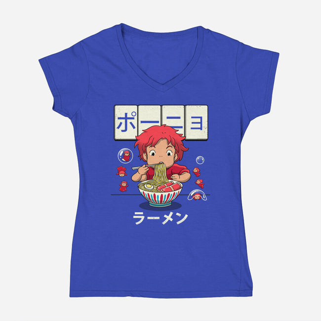 Goldfish Ramen-womens v-neck tee-vp021