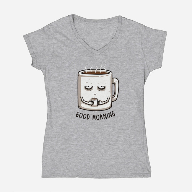 Good Morning-womens v-neck tee-ducfrench