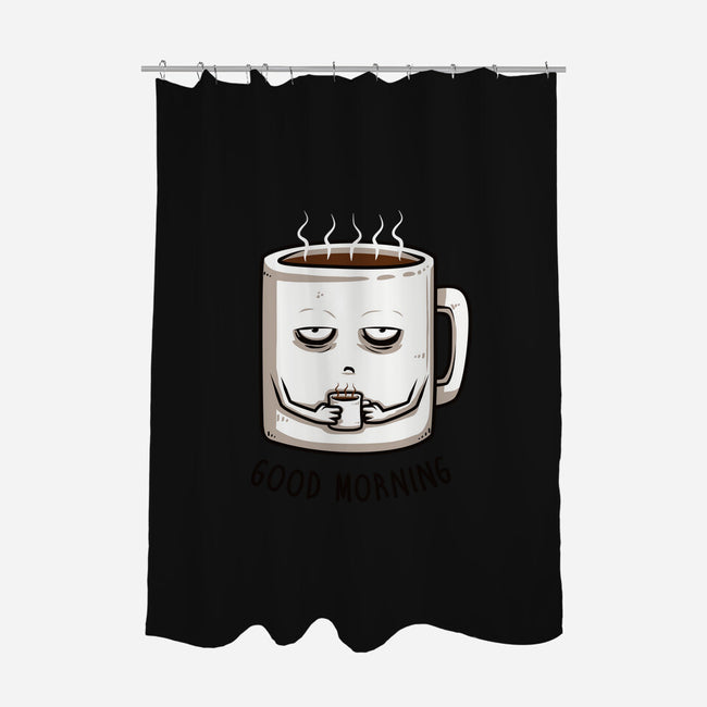 Good Morning-none polyester shower curtain-ducfrench
