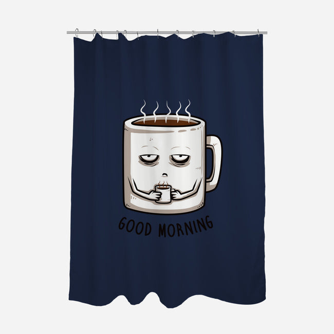 Good Morning-none polyester shower curtain-ducfrench