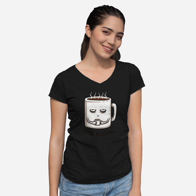 Good Morning-womens v-neck tee-ducfrench