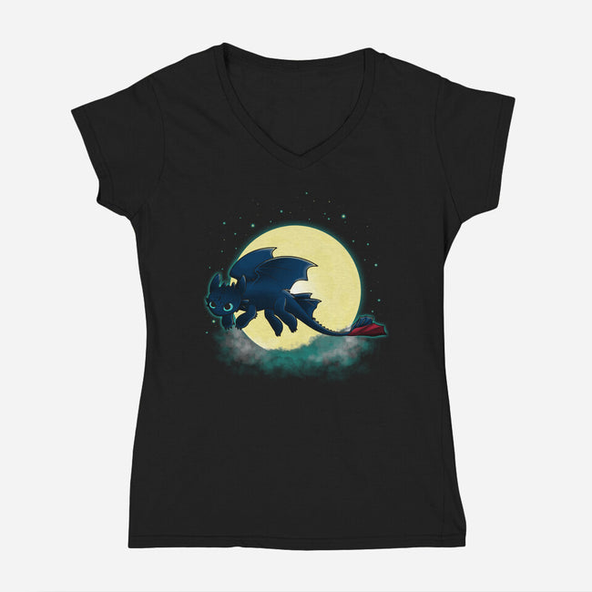 Goodnight Fury-womens v-neck tee-RebelArt