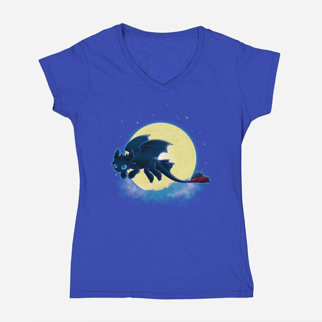 Goodnight Fury-womens v-neck tee-RebelArt