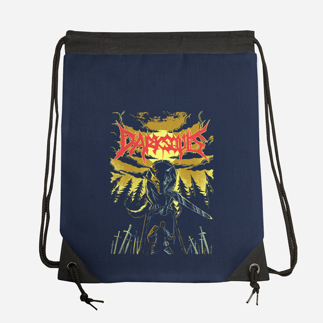 Great Grey Wolf Metal-none drawstring bag-PeanutGolem