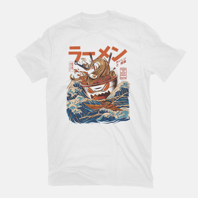 Great Ramen off Kanagawa-womens fitted tee-ilustrata