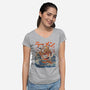 Great Ramen off Kanagawa-womens v-neck tee-ilustrata