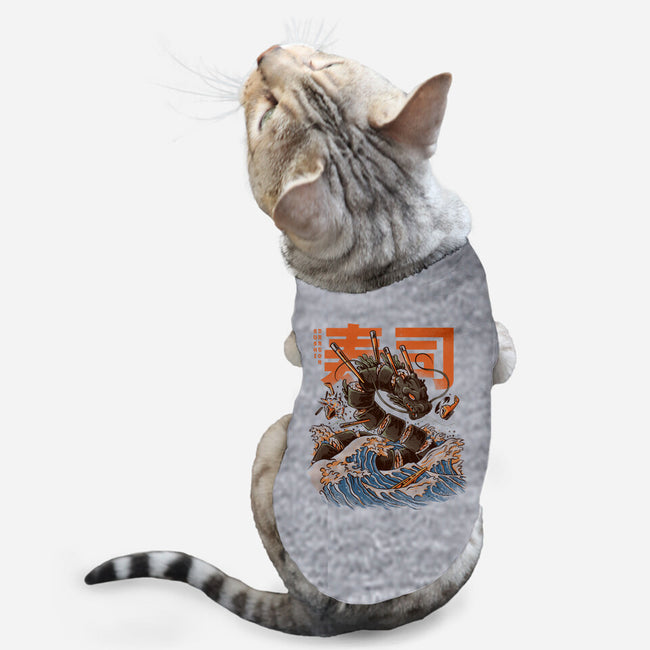 Great Sushi Dragon-cat basic pet tank-ilustrata