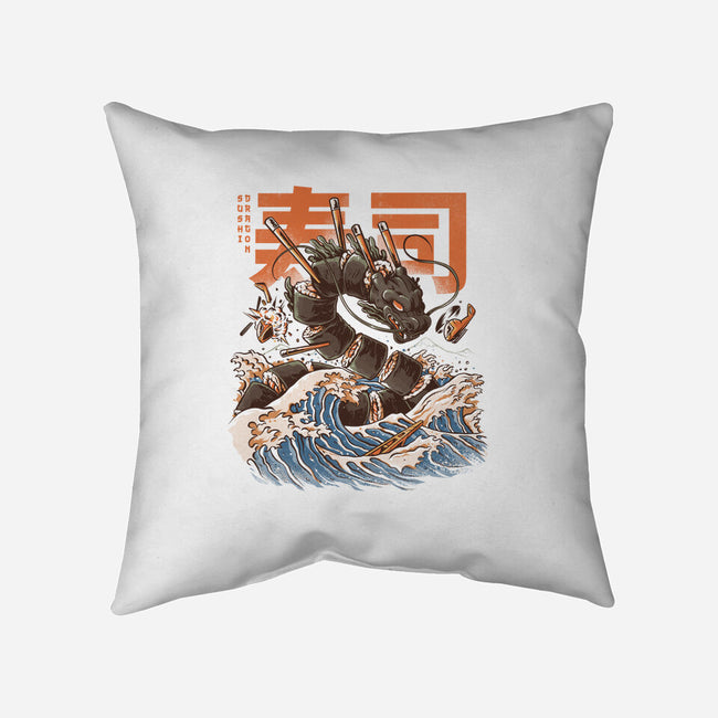 Great Sushi Dragon-none non-removable cover w insert throw pillow-ilustrata