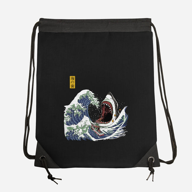 Great White off Amity-none drawstring bag-ninjaink